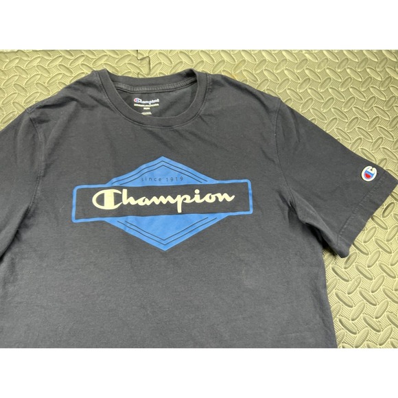 Champion Shirt Adult Medium Blue Short Sleeve Casual Athletic Outdoor Active Men - Picture 4 of 12